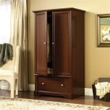 Sauder Palladia Wooden Wardrobe Armoire In Cherry