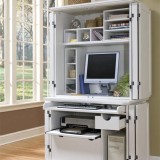 White Computer Armoire Desk