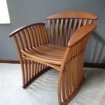 Curved Wood Arm Chair