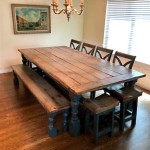 Farmhouse Dining Table Set For 8 With Bench