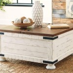 White Farmhouse Coffee Table With Storage